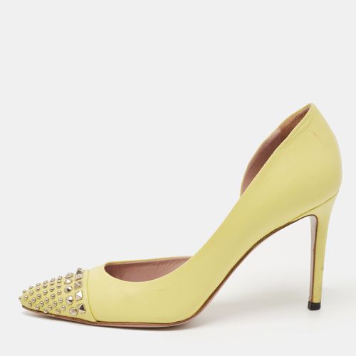 Gucci Yellow Leather Studded D'orsay Pointed Toe Pumps Size 36.5 - Gucci - Modalova