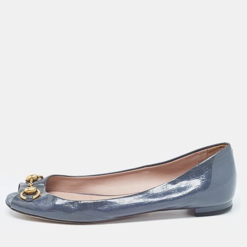 Gucci Grey Patent Microguccissima Horsebit Ballet Flats Size 39.5 - Gucci - Modalova