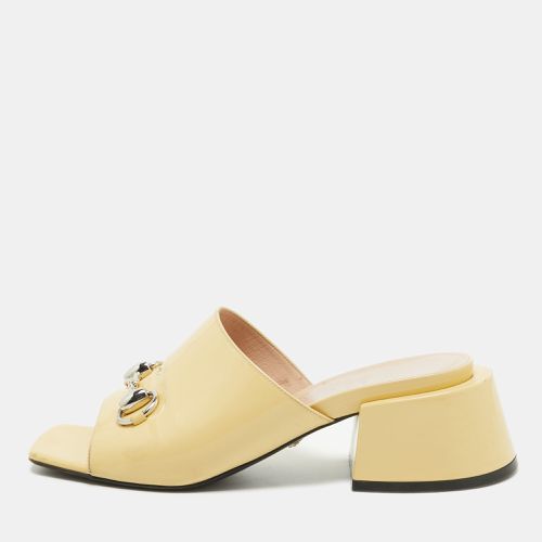 Gucci Yellow Patent Leather Lexi Slide Sandals Size 36 - Gucci - Modalova