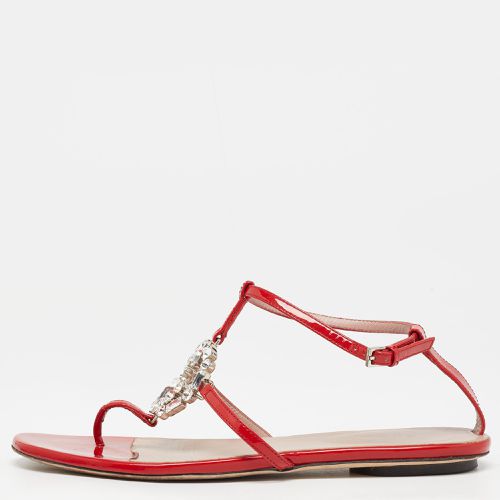 Patent GG Interlocking Crystal Embellished Ankle Strap Size 36 - Gucci - Modalova