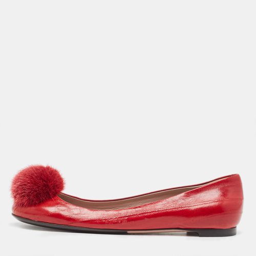 Gucci Red Eel Pom Pom Ballet Flats Size 36 - Gucci - Modalova