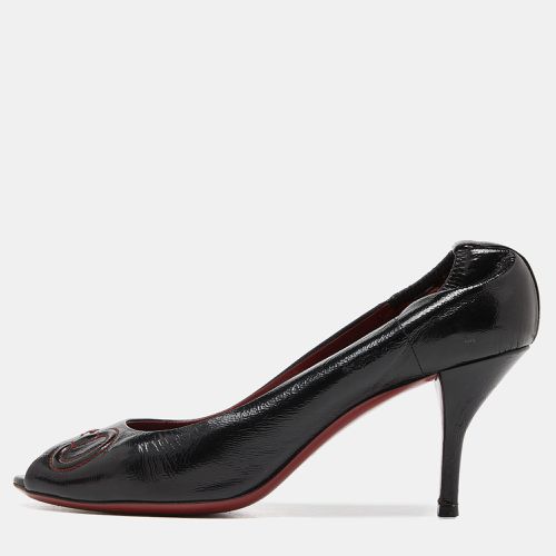 Gucci Black Leather Horsebit Peep Toe Pumps Size 39.5 - Gucci - Modalova