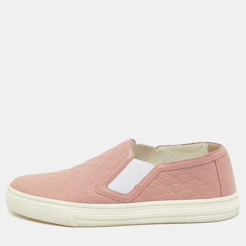 Gucci Pink Microguccissima Leather Slip On Sneakers Size 35.5 - Gucci - Modalova