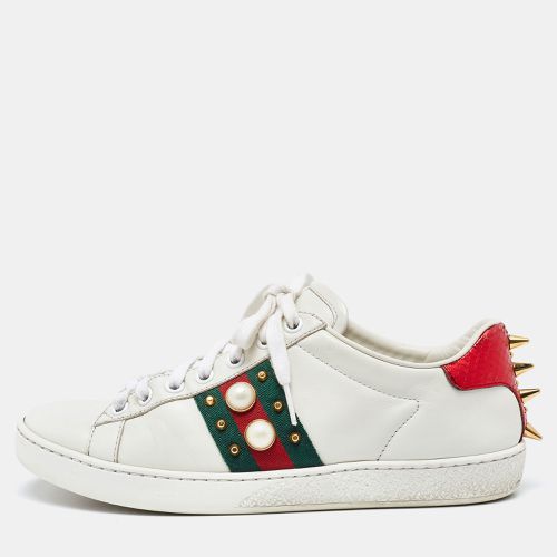 Gucci White Leather Studded and Spiked Ace Sneakers Size 36 - Gucci - Modalova