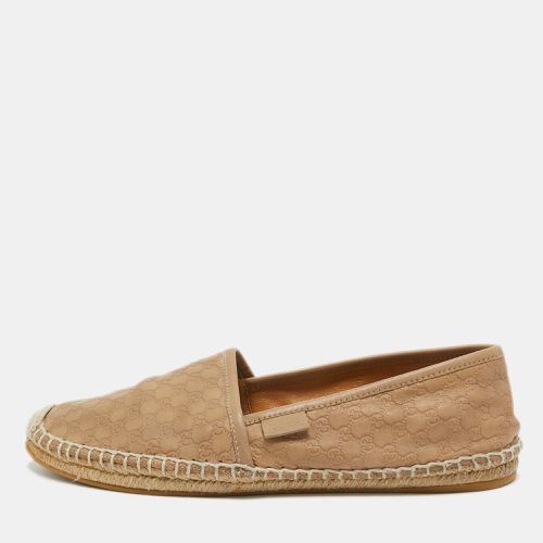 Gucci Brown CC Leather Espadrille Flats Size 37 - Gucci - Modalova