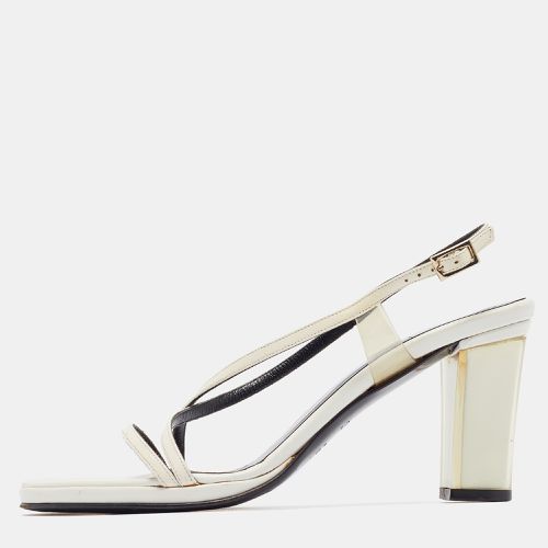 Gucci White Leather and PVC Slingback Sandals Size 35.5 - Gucci - Modalova