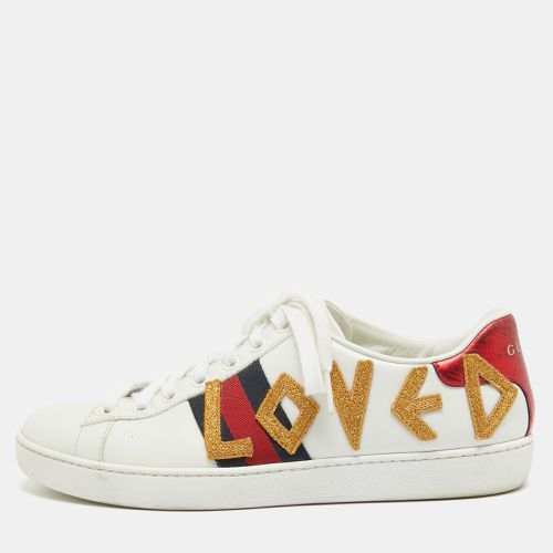 Gucci White Leather Web Ace Low Top Sneakers Size 36.5 - Gucci - Modalova