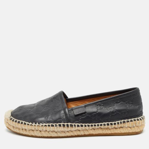 Gucci Black Guccissima Leather Espadrille Flats Size 37.5 - Gucci - Modalova