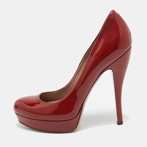 Gucci Burgundy Patent Leather Platform Pumps Size 38 - Gucci - Modalova