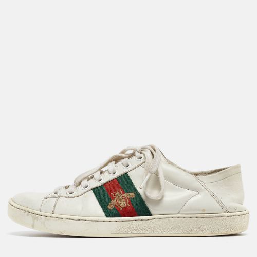 Gucci White Leather Ace Low Top Sneakers Size 37 - Gucci - Modalova