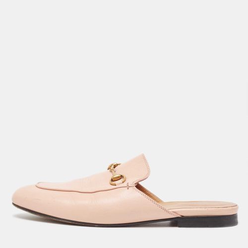 Gucci Pink Leather Princetown Flat Mules Size 39 - Gucci - Modalova