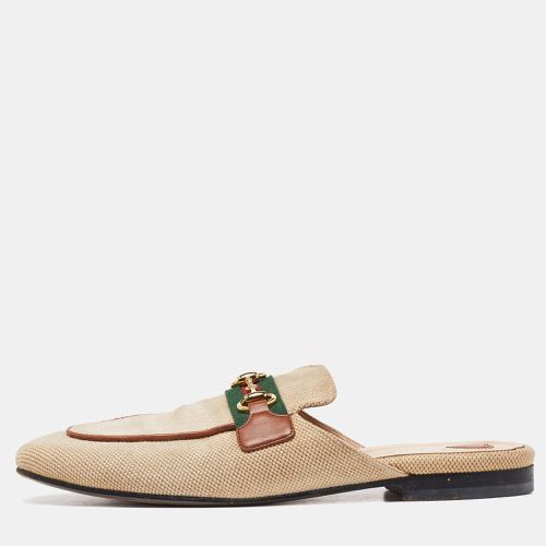 Gucci Beige Canvas Princetown Horsebit Mules Size 37 - Gucci - Modalova