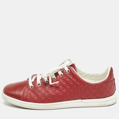 Gucci Red Microguccissima Leather Low Top Sneakers Size 38 - Gucci - Modalova