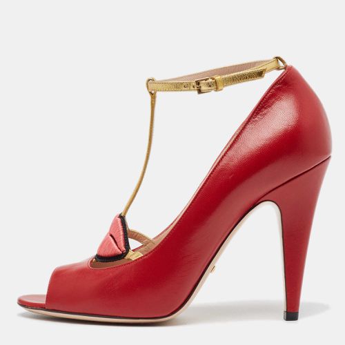 Gucci Red/Gold Leather Molina Pumps Size 38.5 - Gucci - Modalova