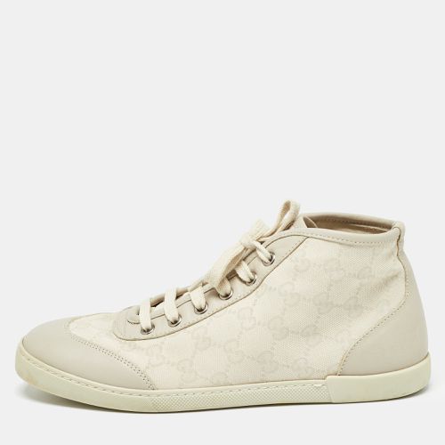 Gucci Two Tone GG Canvas and Leather High Top Sneakers Size 38 - Gucci - Modalova