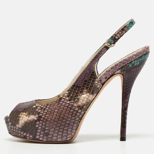 Gucci Purple Python Sofia Slingback Pumps Size 37.5 - Gucci - Modalova