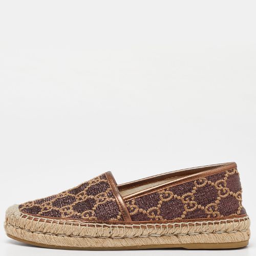 Gucci Brown GG Glitter Leather Espadrille Flats Size 36 - Gucci - Modalova