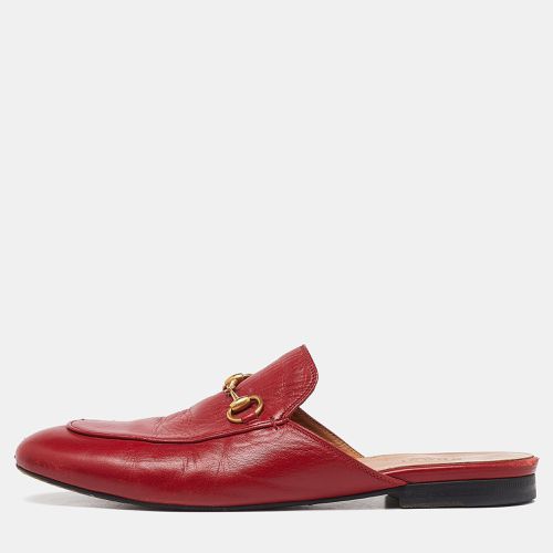 Gucci Red Leather Princetown Horsebit Flat Mules Size 39 - Gucci - Modalova