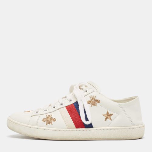 Gucci White Leather Star Ace Low Top Sneakers Size 34.5 - Gucci - Modalova