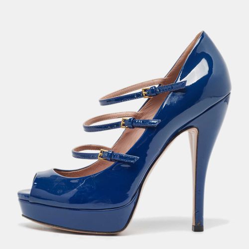 Gucci Blue Patent Leather Lisbeth Pumps Size 37.5 - Gucci - Modalova