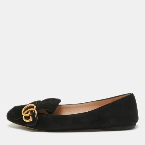 Gucci Black Suede Fringe Trim Accent Ballet Flats Size 38.5 - Gucci - Modalova