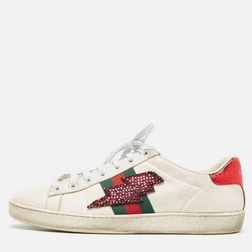 Gucci White Leather and Snakeskin Ace Sneakers Size 38 - Gucci - Modalova