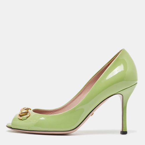 Gucci Green Patent Horsebit Peep Toe Pumps Size 36 - Gucci - Modalova