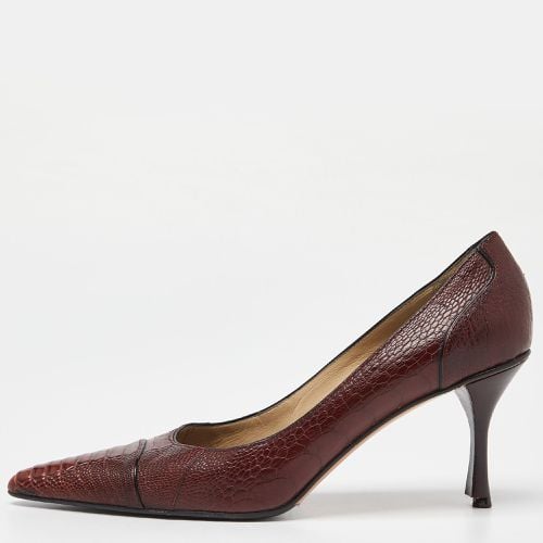 Crocodile Leather Pointed Toe Pumps Size 38.5 - Gucci - Modalova