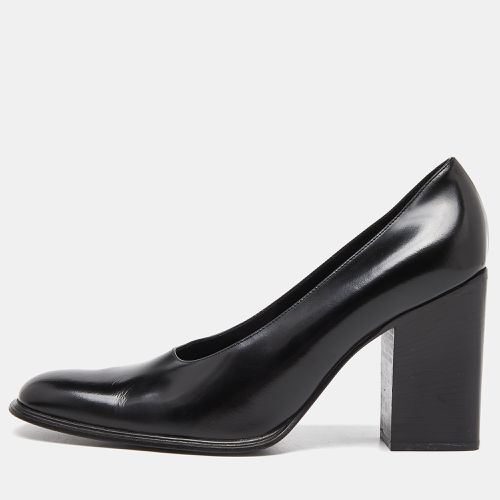 Gucci Black Leather Block Heel Pumps Size 39.5 - Gucci - Modalova