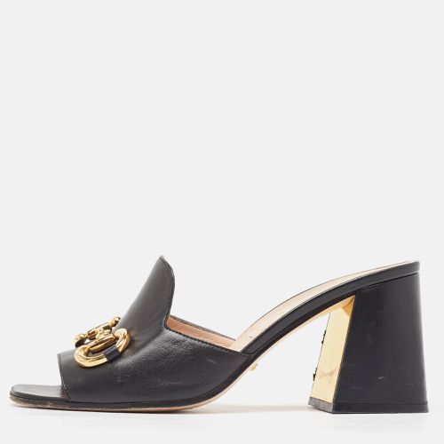 Gucci Black Leather Horsebit Sandals Size 39.5 - Gucci - Modalova