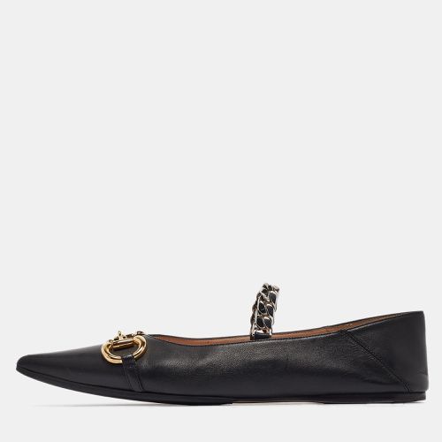 Gucci Black Leather Horsebit Collapsable Ballet Flats Size 41 - Gucci - Modalova