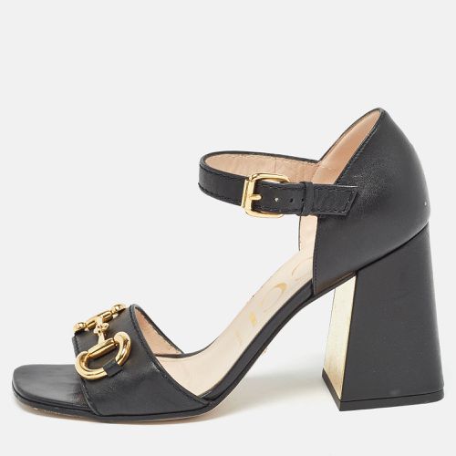 Gucci Black Leather Ankle Strap Sandals Size 39.5 - Gucci - Modalova