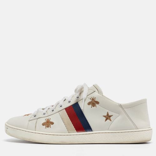 Gucci White Leather Star and Bee Embroidered Ace Sneakers Size 39.5 - Gucci - Modalova