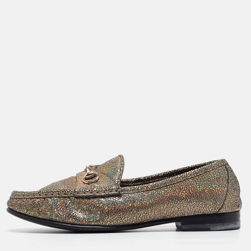 Gucci Multicolor Foil Textured Leather Horsebit Slip On Loafers Size 36 - Gucci - Modalova