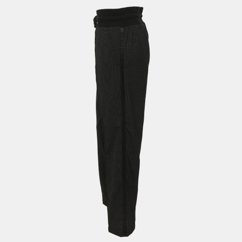 Dark Pin Stripe Wool Blend Elasticated Drawstring Pants M - D&G - Modalova