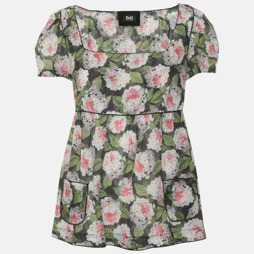 Poplin Square Neck Ruffle Top M - D&G - Modalova