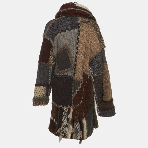 Patchwork Wool Knit Oversized Coat S - D&G - Modalova