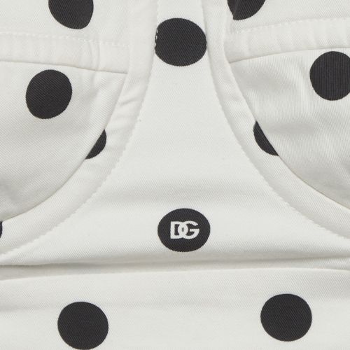 Polka Dot Print Cotton Bustier Crop Top S - Dolce & Gabbana - Modalova