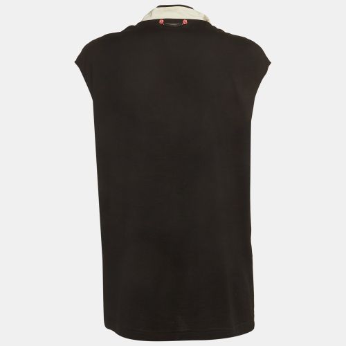 Rose Appliqué Jersey Tie-Collar Top M - Dolce & Gabbana - Modalova