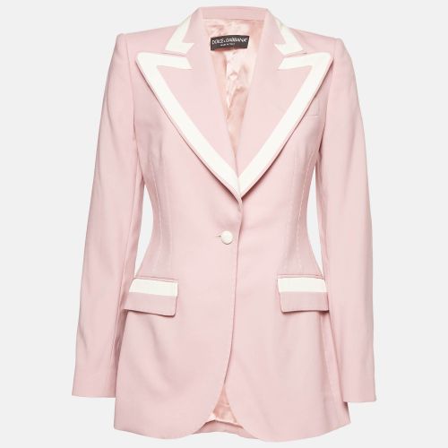 Wool Blend Contrast Trim Tailored Blazer S - Dolce & Gabbana - Modalova