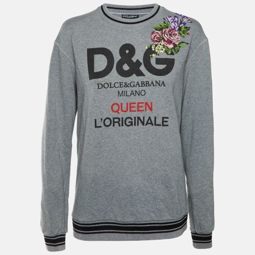 D&G Queen Cotton Applique Details Sweatshirt S - Dolce & Gabbana - Modalova