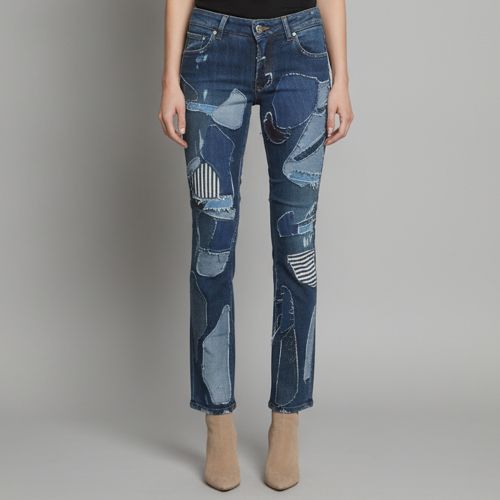 Patchwork Denim Straight Leg Jeans S/Waist 27" - Dolce & Gabbana - Modalova