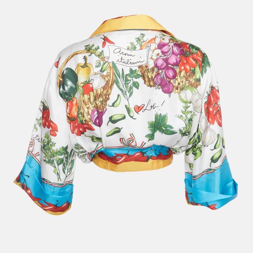 Printed Silk Front Tie-Up Blouse S - Dolce & Gabbana - Modalova