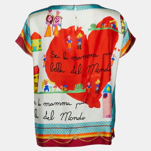 Sei la Mamma' Children's Drawing Print Silk Top M - Dolce & Gabbana - Modalova