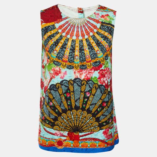 Floral Fan Print Jacquard Top L - Dolce & Gabbana - Modalova