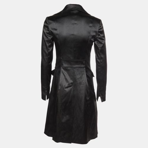 Satin Button Front Long Coat S - Dolce & Gabbana - Modalova