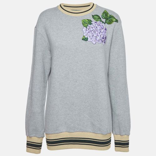 Cotton Knit Hydrangea Patched Sweatshirt M - Dolce & Gabbana - Modalova