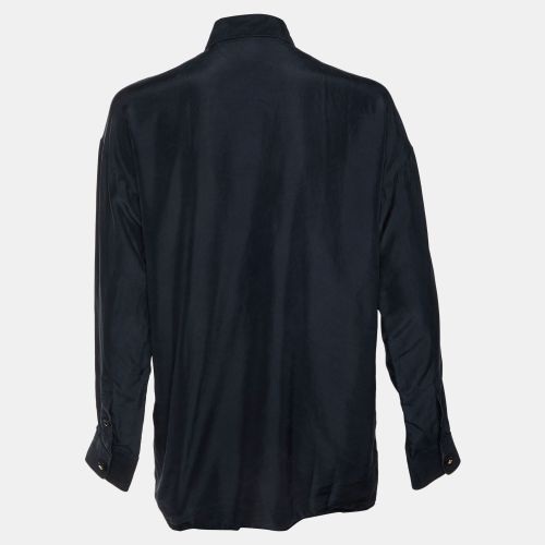Silk DG Logo Detail Button Front Shirt S - Dolce & Gabbana - Modalova
