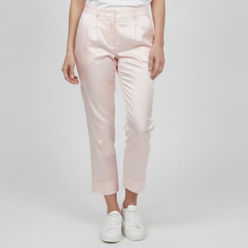 Slub Silk Cropped Pants S - Dolce & Gabbana - Modalova