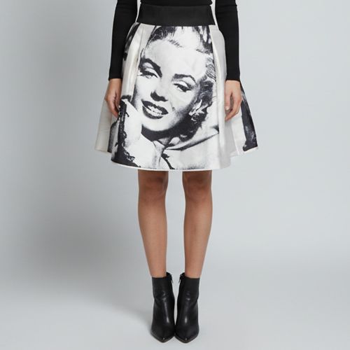 Black Marilyn Monroe Print Silk Flared Skirt S - Dolce & Gabbana - Modalova